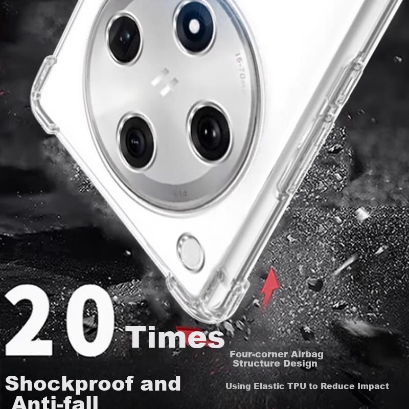 Shockproof Phone Case for OPPO Find X8, Full Protection Anti-Drop Airbag Transparent Soft TPU Cover - Transparent White