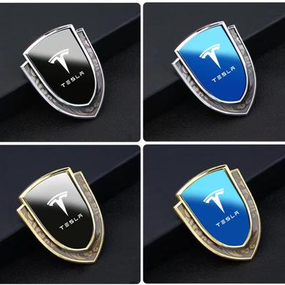 Adesivi Decorativi Scudo Emblema Parafango Carrozzeria Auto in Metallo 3D per Tesla Model 3 Model S Model X Y Style Roadster Accessori Auto