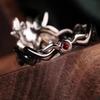 Animation Baizhi Yingxing · Blade Impression Spring Ring Design Sense Dead Wood Ring Arm Hollow Magnolia Flower Ring