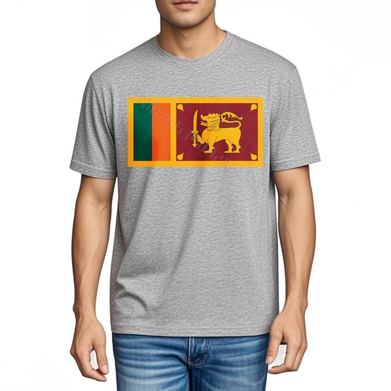 Top Tees Black Basic T Shirt Sri Lanka Flag On Black Daily Wear Mens Tshirt Hiphop Summer Tshirt Streetwear