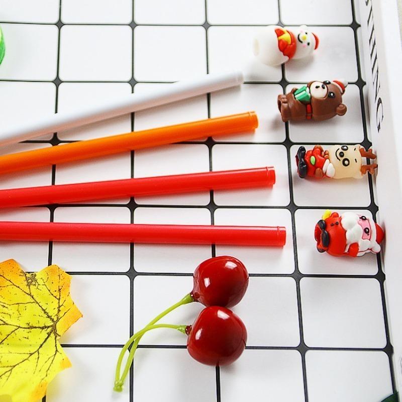 15Pcs Back To School Season Cute Snowman Decorative Christmas Pen, Creative Student Stationery with Adorable Snowman Topper Design, Smooth Writing Bal