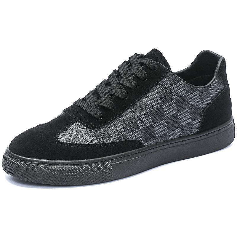 Board shoes men's European station men's shoes men's board shoes low-top plaid lace-up casual shoes versatile shoes men's trendy men
