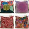 Housse de coussin Artiste Yayoi Kusama Housses de coussin Lin naturel Respirant Décoration Canapé Chambre à coucher Taie d'oreiller