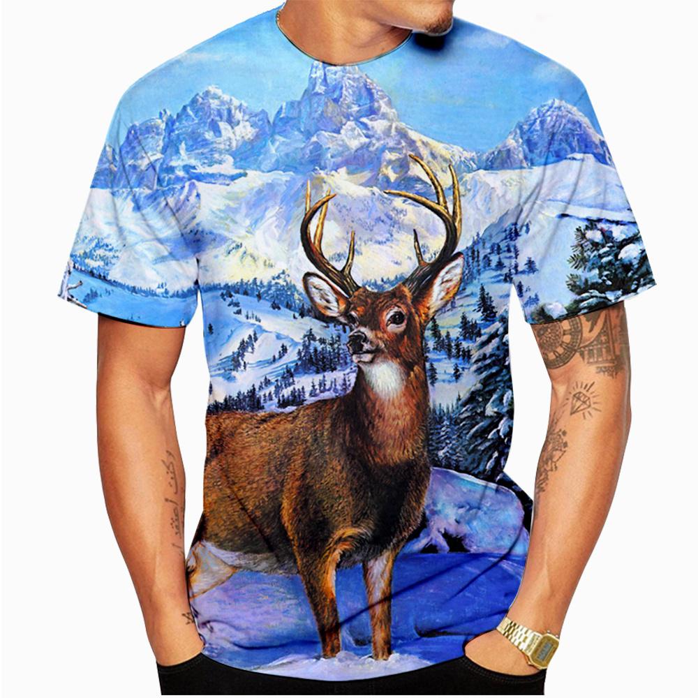 Fashion Deer Hunting 3D Print T-shirt Summer Men Woman T Shirts O-Neck Short Sleeve Oversized Harajuku Streetwear Male Tees Tops