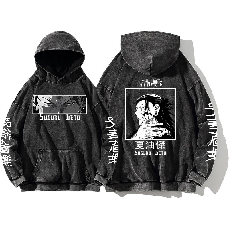 Geto Suguru Trykket Hettegenser Jujutsu Kaisen Manga Gensere Herre Dame Klær Langermet Streetwear Vasket Bomull Genser