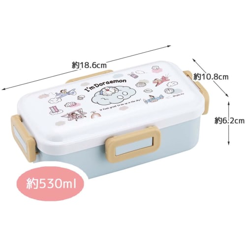 Skater Bento Box Doraemon Sky Walk Sanrio 530ml Antibacterial Fluffy Dome Lid for Women Made in Japan PFLB6AG-A