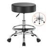 Rolling Stool with Foot Rest and Wheels, 450 LBS Weight Capacity Round Rolling Stool Chair