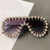 Blingbling Sunglasses with Crystal Rivet Frame for Female Male Unisex Music Festival and Hiphop Dancing Party Dressingup