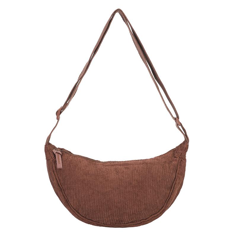 

Оптовая простая ретро однотонная сумка-пельмень Maillard женская повседневная и легкая для поездок на работу универсальная бархатная сумка-мессенджер коричневый