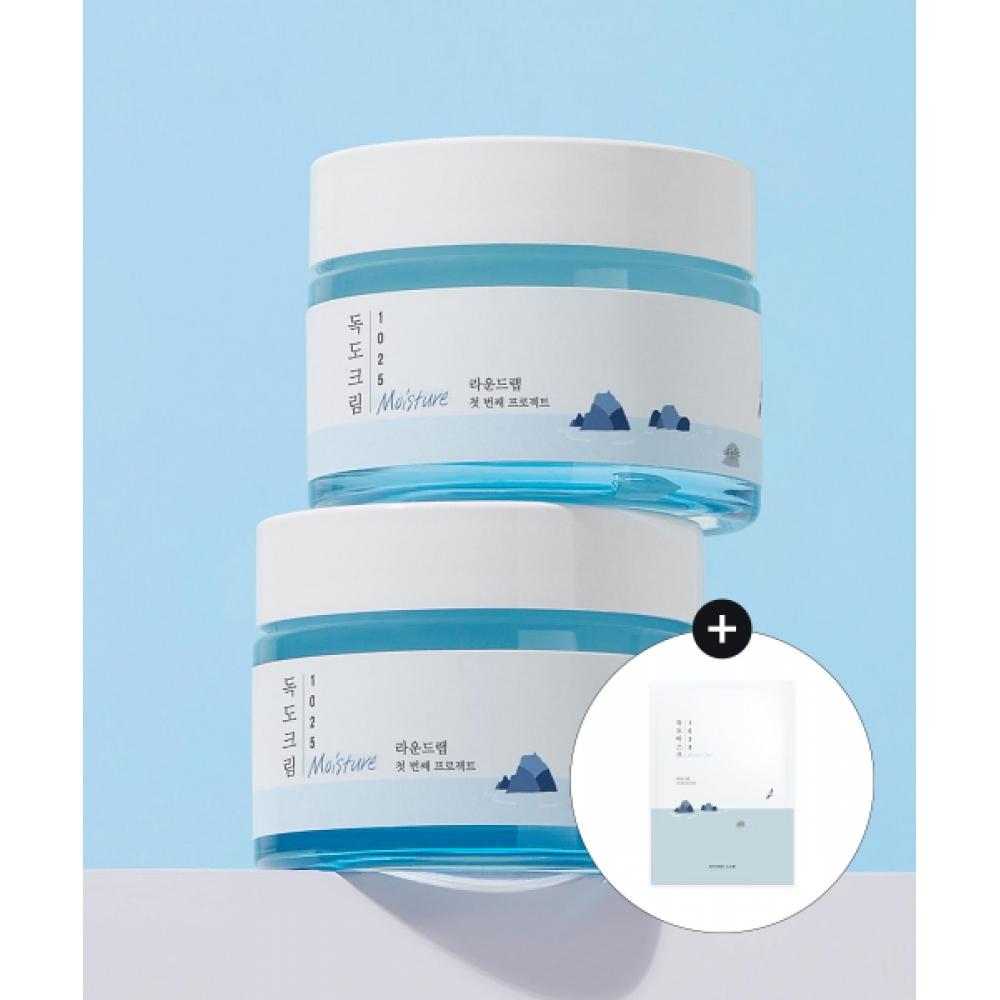 

Roundlab [2 Pack] 1025 Dokdo Moisture Cream 50ml + 1 Free Dokdo Water Gel Mask NONE