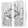 Animal Print Curtains Floral Fish Marine Life Design Kitchen Dcor Curtain Polyester Ideal For Window