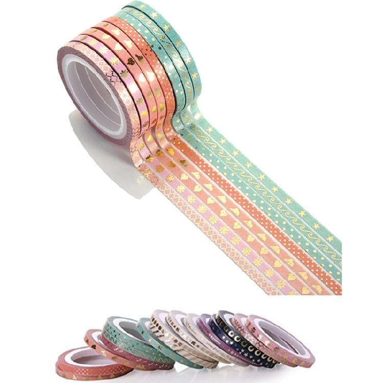 16 Roll Glittering Decorative Tape Masking Tape Hand Account Tape Slim Washis Tape Paper Tape Journal Supplies