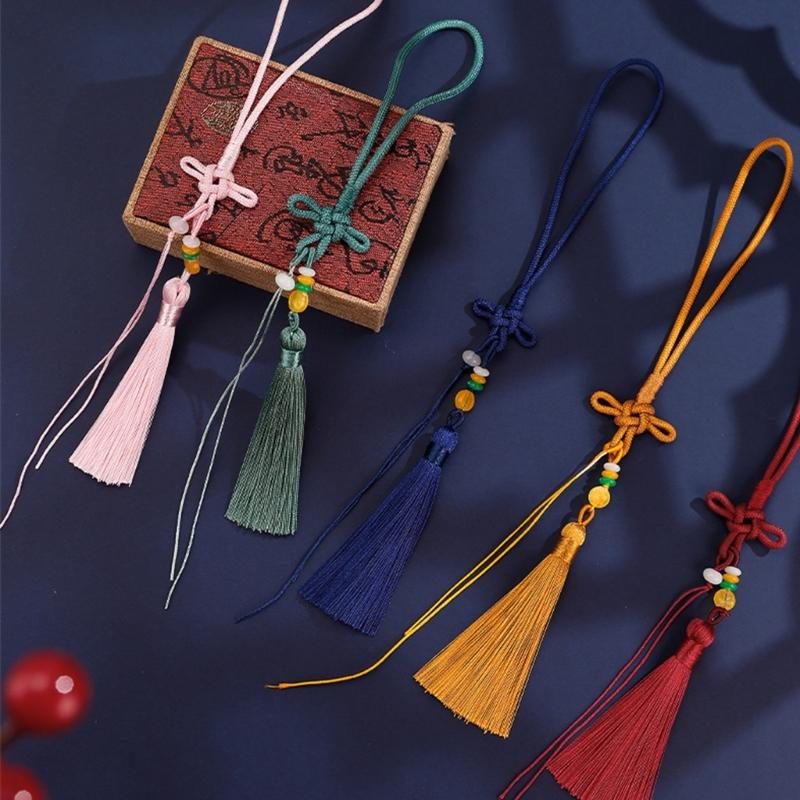 Colorful Tassels Keychain Pendant Phone Strap Chinese Knot Design Stylish Accessory For Keys Backpacks or Phones