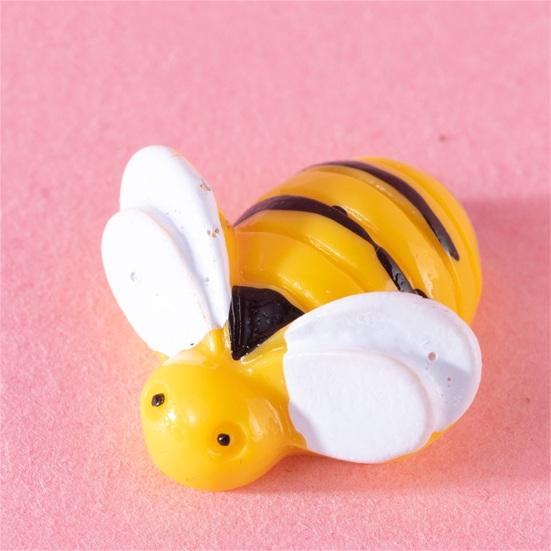 10Pcs Bee Shape Animals Mini Resin Decor Bright Color DIY Cartoon Exquisite Animals Miniature Crafts Accessories