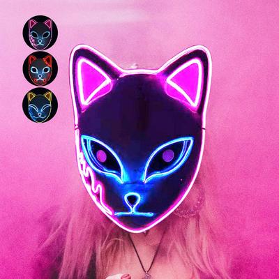 Nová maska ​​Fox Liška zářící maska ​​Malloween Cosplay Halloween Face Cosplay Demon-Cosplay