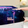 1 τεμ. Σεντόνι με Λάστιχο Μωβ Μέδουσα Γάτα 3D Εκτύπωση 100% Πολυεστερικό Κάλυμμα Αναπνεύσιμο Σετ Κλινοσκεπασμάτων Διακόσμηση Σπιτιού χωρίς Μαξιλαροθήκες
