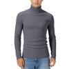 Men's Ribbed Knit Turtleneck Sweater with Long Sleeves - Slim Fit Classic Pullover Top for Fall and Winter Layering and Daily Wear.