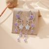 S925 Silver Moon and Star Tassel Drop Earrings for Women,Cubic Zirconia Full Diamond Dangle Earrings,Minimalist Cool-Girl