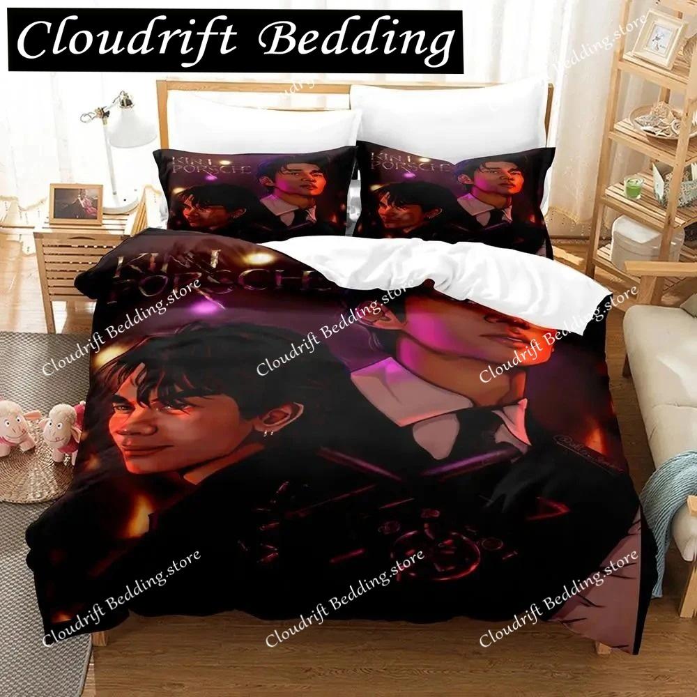 KinnPorsche Bedding Set Single Twin Full Queen King Size Bed Set Aldult Boy Bedroom Duvetcover Sets 3D Print Anime bed sheet set