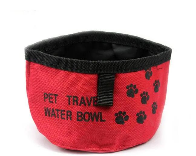 

Дорожные сумки для корма для домашних животных Собака Кошка Водонепроницаемая ткань Складная миска для кормления Портативная Складная Уличная Дорожная Тарелка для корма Шлейка для собаки