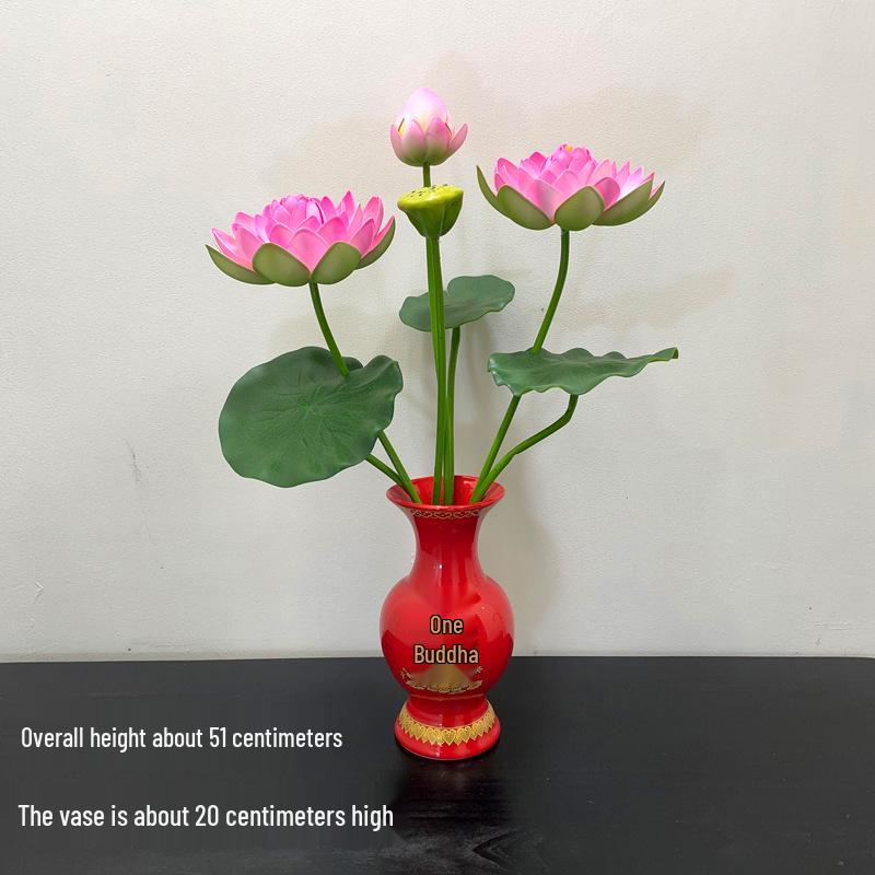 Petites Fleurs Artificielles Décoration Lotus Lys pour Maison & Offrandes à Bouddha