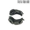 Upper Radiator Mount Repair Brackets, Pair of Black Formed Metal Supports with Integrated Rubber Bushings for Cooling System Maintenance