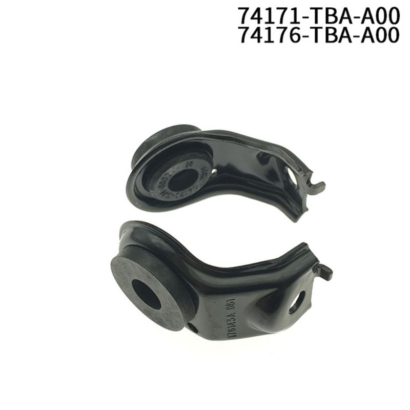 Upper Radiator Mount Repair Brackets, Pair of Black Formed Metal Supports with Integrated Rubber Bushings for Cooling System Maintenance