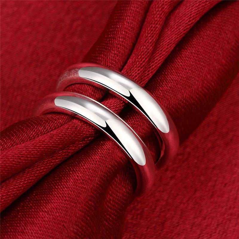Copper color Ring Minimalist Design Two Lines Open Ring Adjustable Size Unisex Jewelry For Women&Men Couple Ring For Lovers