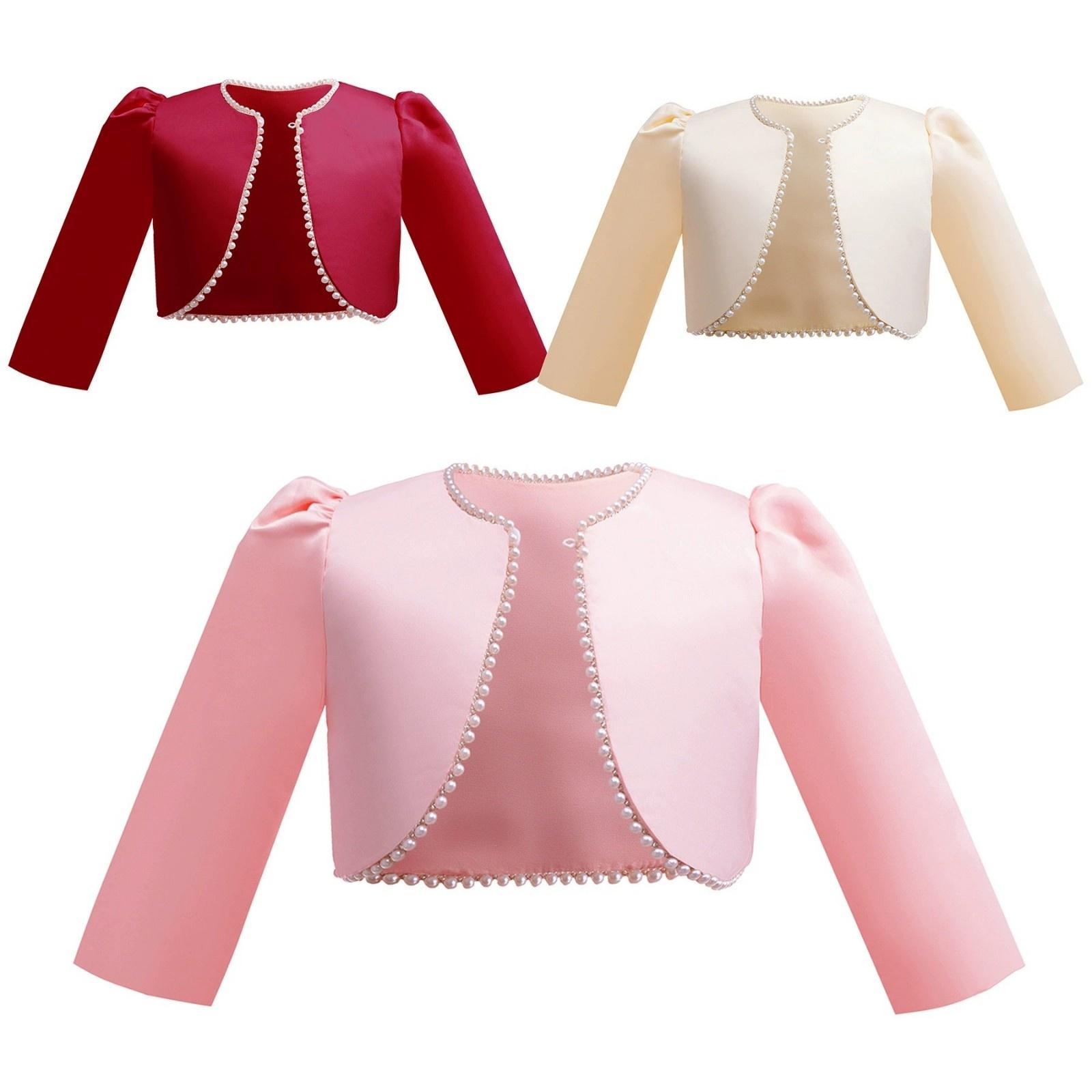 

Kids Cropped Long-Sleeve Coat Formal Wear Accessory 100 рожевий