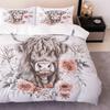 Highland Cattle Duvet Covet Set 3D Print Bedding Set Twin Queen Double Size Duvet Cover Set Pillowcase No Sheet Festival Decor