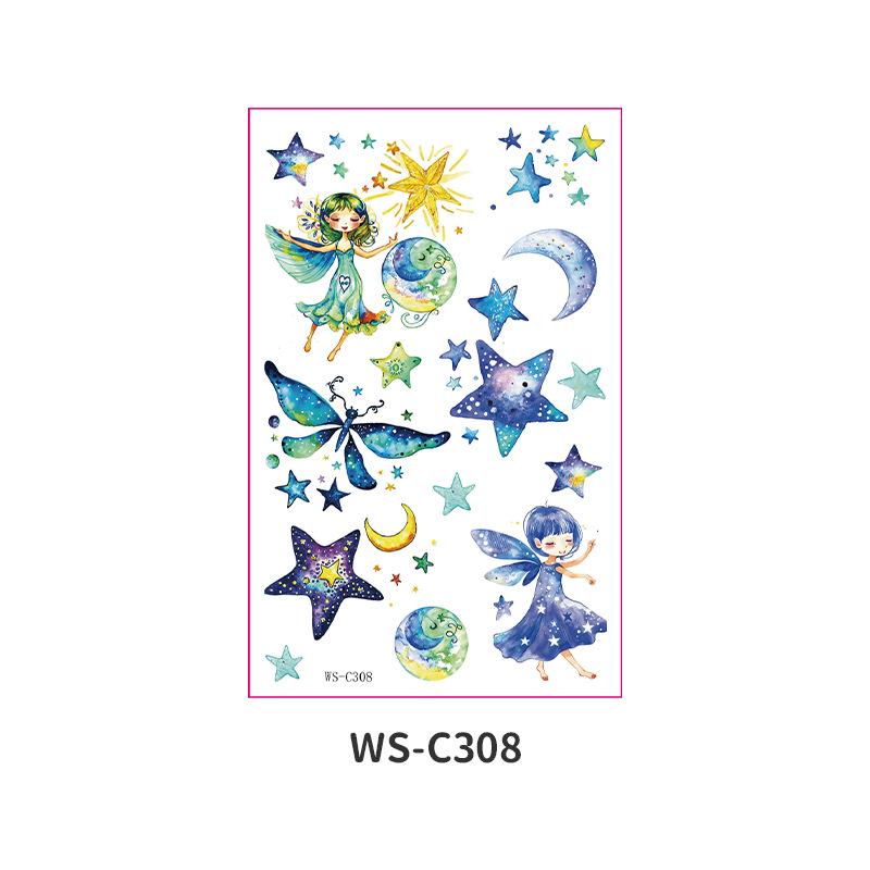 Fairy Tale Glitter Tattoo Stickers: Waterproof Butterfly, Unicorn & Bear Designs