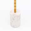 Marble Drink Table with Gold Metal Stem – Modern Accent Side Table for Living Room