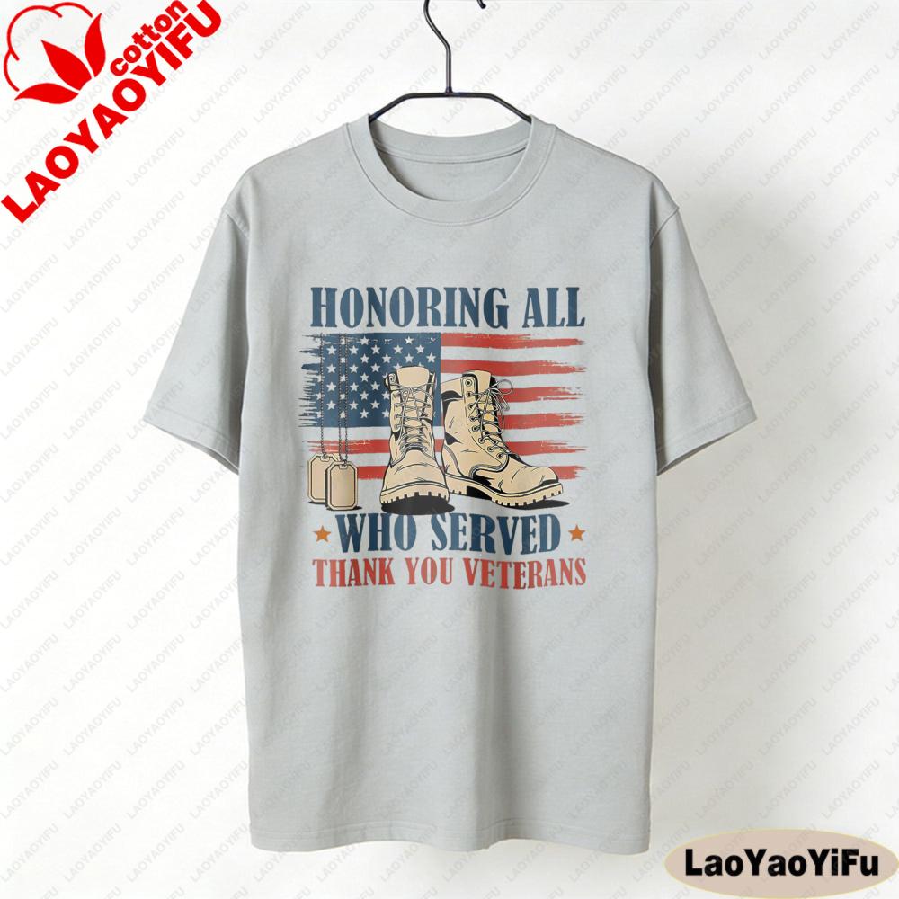 US Honoring All Who Served T Shirt Thank You Veterans Tops Veterans Day Women Fashion Clothes Ropa Mujer Oneck T Shirt