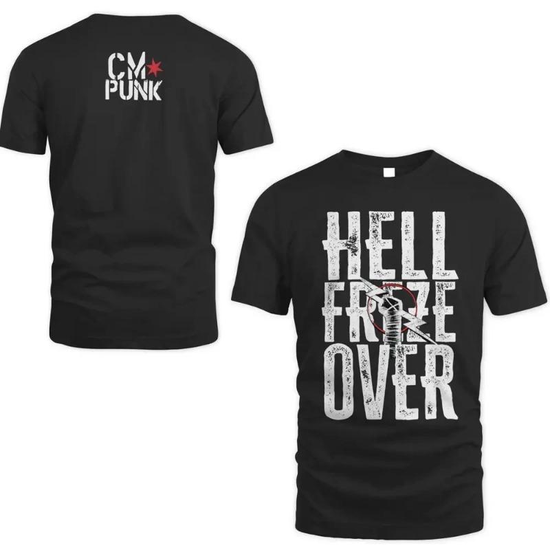 2024 Sommer Neue Herren T-Shirts 3D-gedruckt Kurzarm Wrestler CM Punk Rundhals T-Shirt Street Sports Casual Übergroße Tops