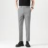 Light Luxury Men's Casual Small Trousers Elastic Small Straight Men's Trousers Nine-point Trousers Color Spinning Youth Trousers Men