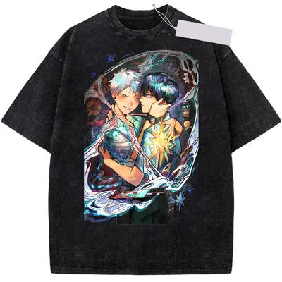Das Sommer-Hikaru-Starb-T-Shirt Herren Gewaschene T-Shirts Trendiges Cooles Sommer-T-Shirt Streetwear Design Baumwollkleidung Geburtstagsgeschenk