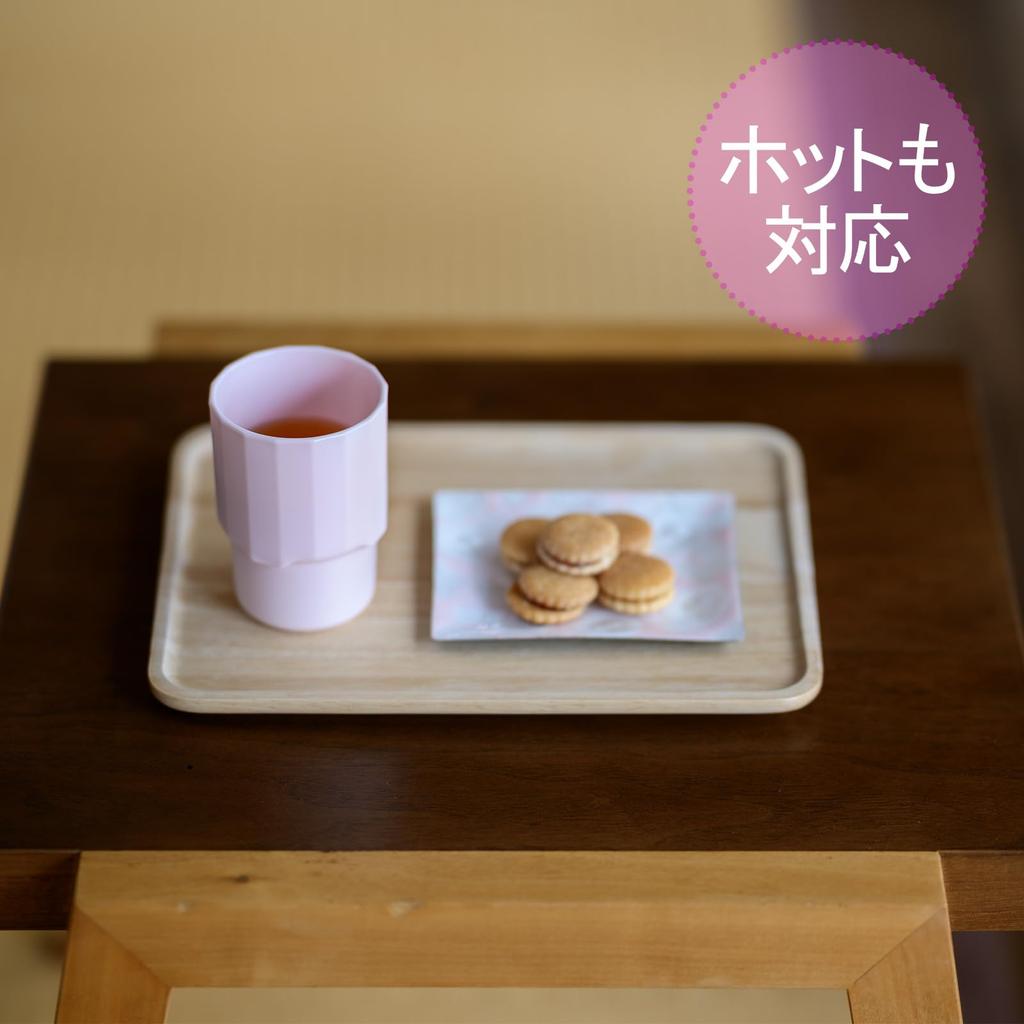 FIOLLU Plastic Cup, 250ml, Made In Japan, Lightweight, Food-Grade PP, BPA-Free, Microwave and Dishwasher Safe, Shatter-Resistant, Textured,