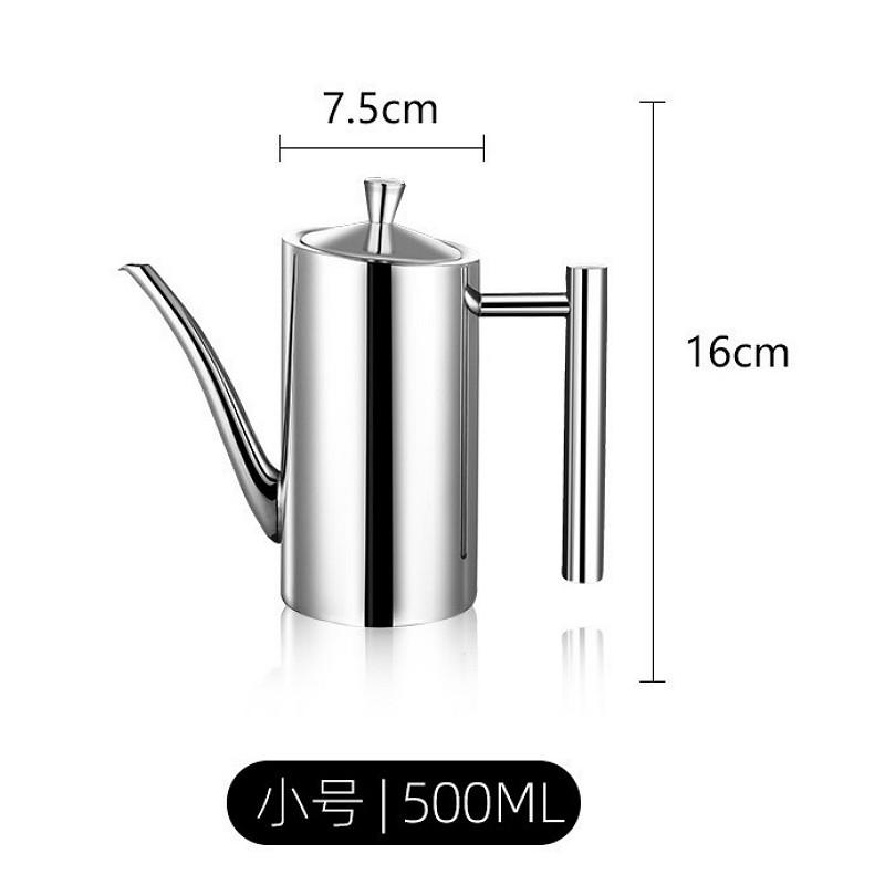 1pcs  500ML/700ML Leakproof 304 Stainless Steel Oil Pot Vinegar Sauce Dispenser Seasoning Bottle