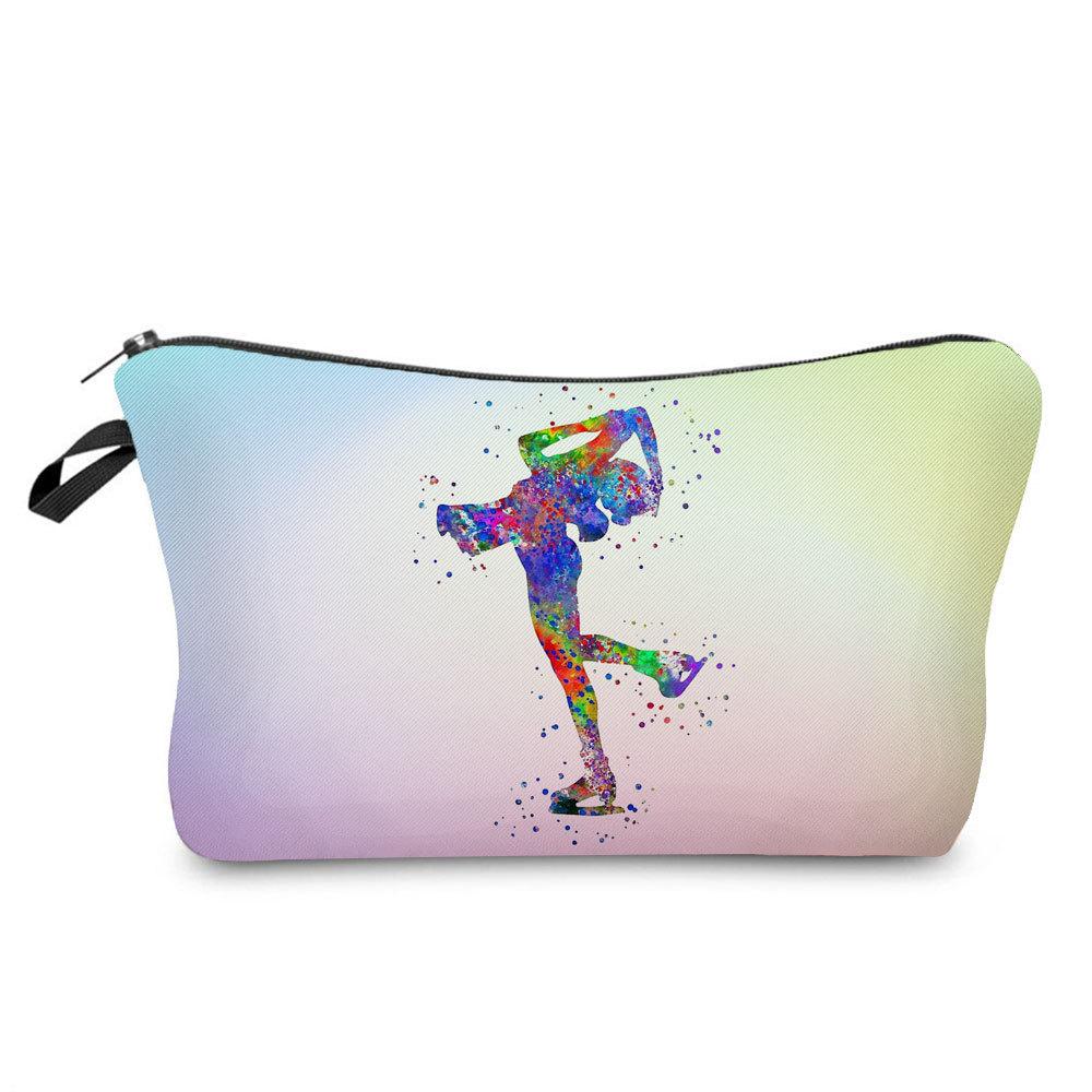 Women Gymnastics Print Cosmetic Bag Toiletries Organize Travel Storage Case  6391 KTB