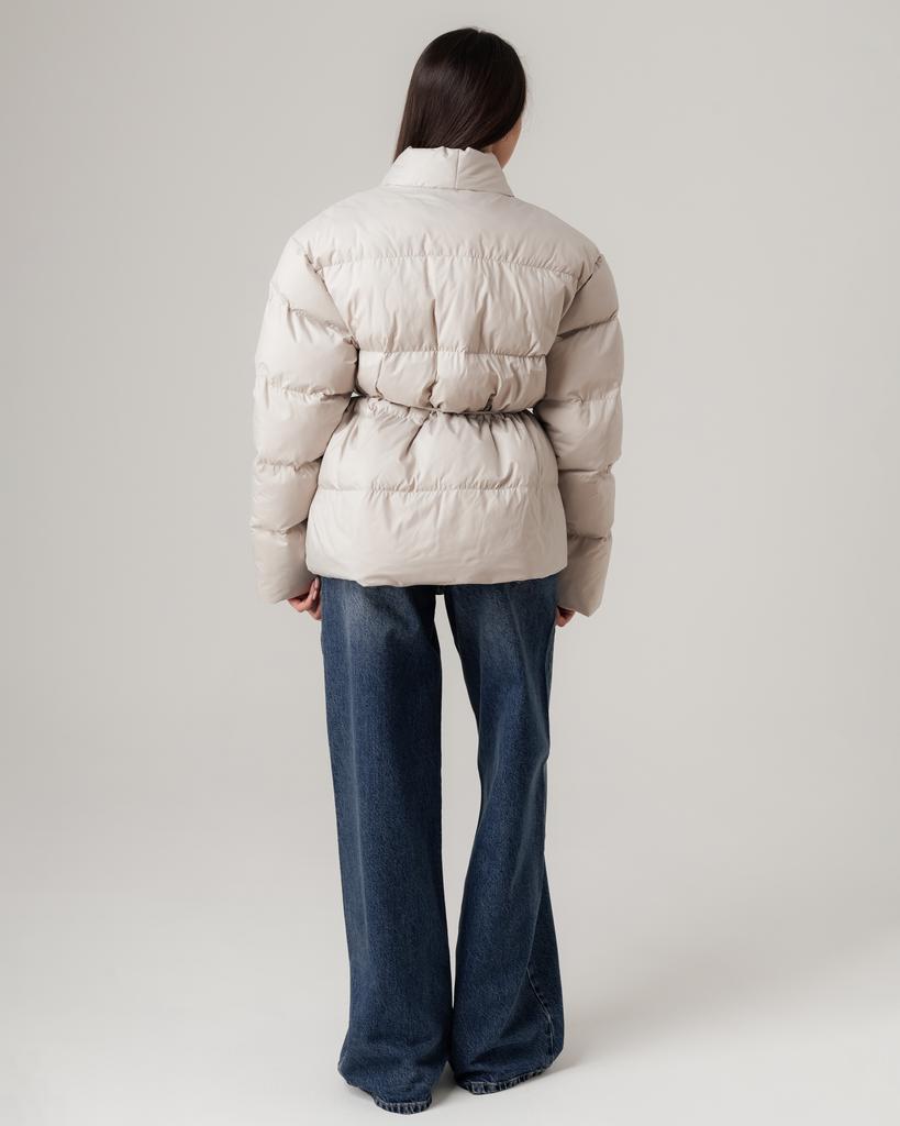 Куртка на поясе H 2642 M молочная