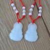 White Jade Guanyin Buddha Pendant Red Rope Necklace Safe Pendant Men's Necklace Women's Necklace