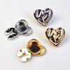 2pcs Alloy Button Covers Heart Shaped Decorative Brooch Cufflink Button Flap For Sewing Shirt Making Party Daily Wear