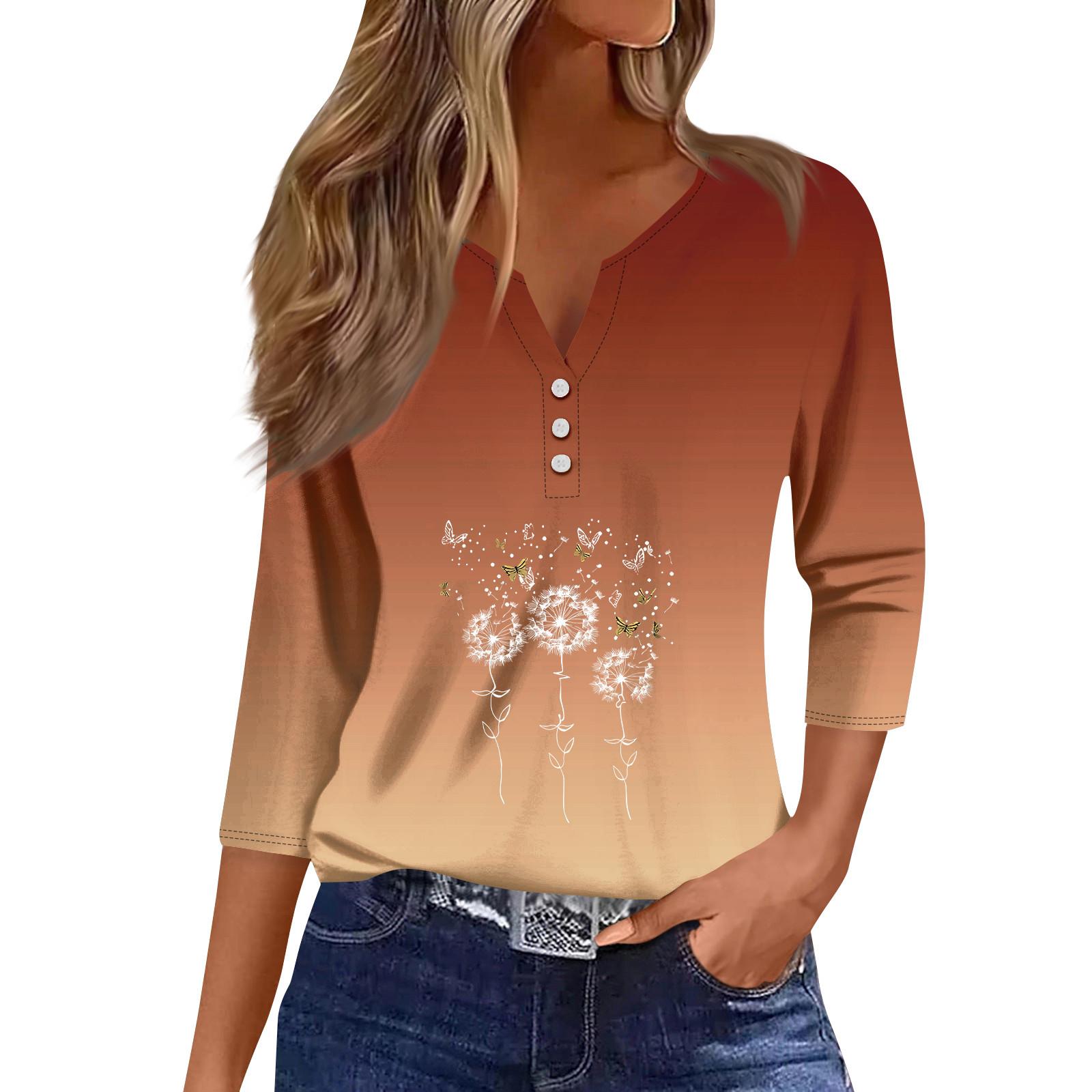 

Женский модный и повседневный пуловер с рукавом семь четвертей и популярным принтом XL шафрановый