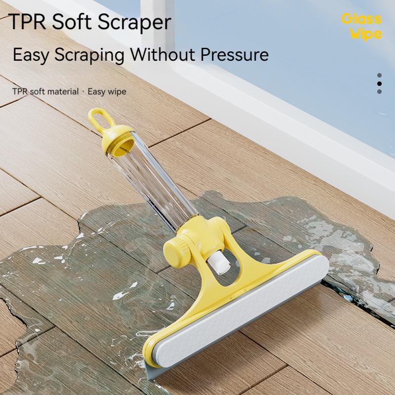 Lamgool Glass Cleaning Tools 4 In 1 Window Cleaning Brush With Spray Double-sided Window Cleaner for Bathroom Mirror Glass Wiper