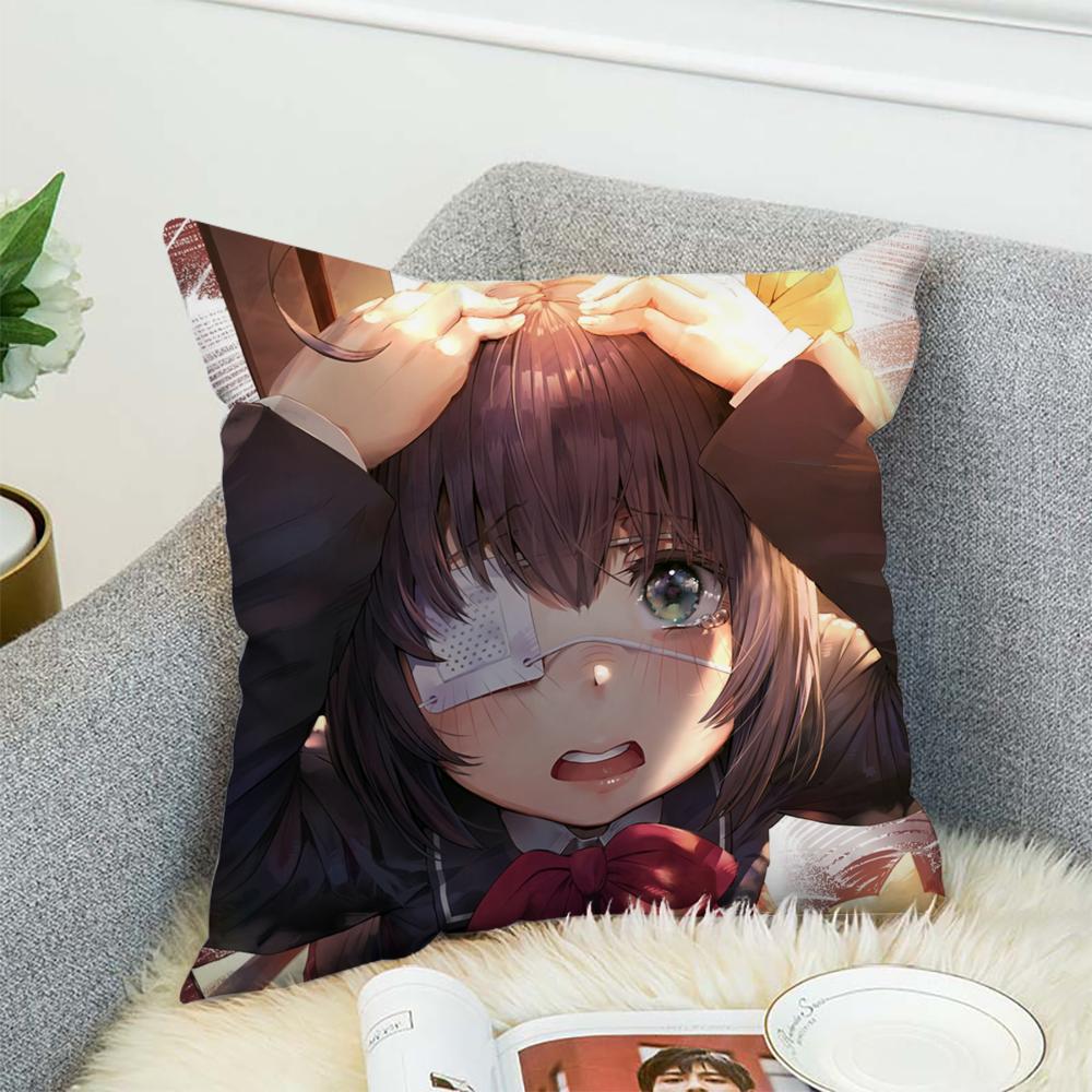 Takanashi Rikka Pillow Case For Car Sofa Decorative Home Double-sided Print Plush Square Throw Pillow Cushion Cover