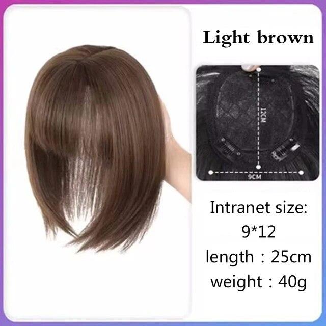 PAGEUP Synthetischer 3D-Pony, 25 cm, unsichtbar, nahtlos, Kopfhaar, Luft-Pony, Overhead, natürlich, unsichtbar, erhöht das Haarvolumen