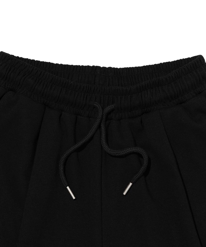 ANALOG MOOD Soft Plain Pintuck Cotton Shorts (Black)