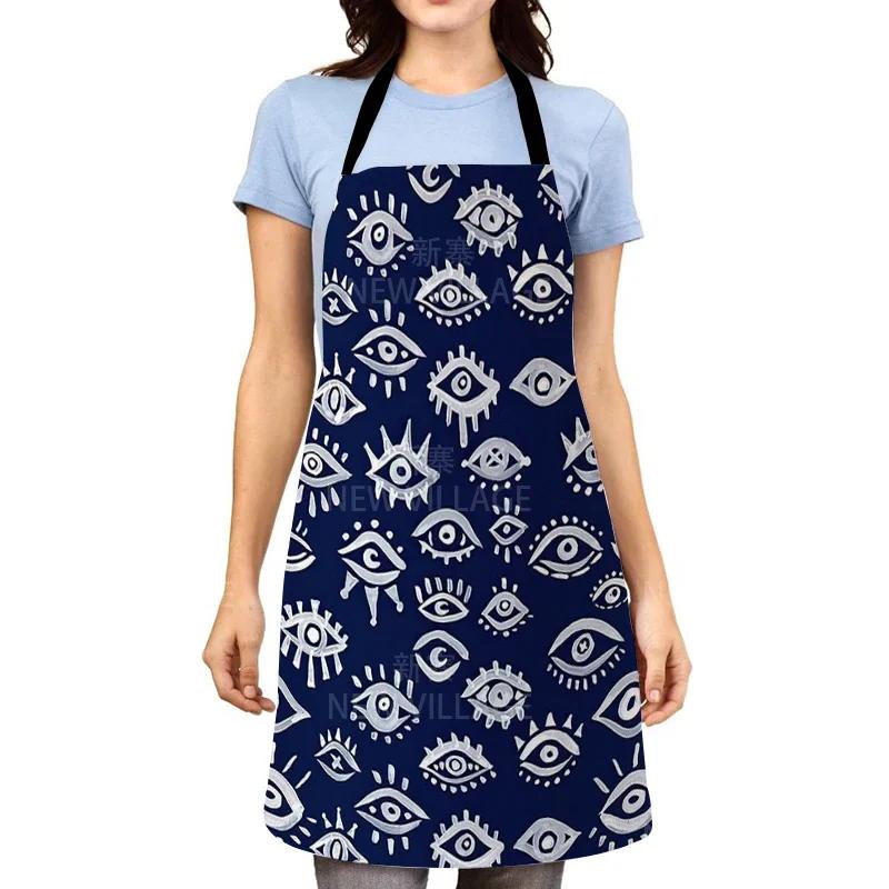 Fruit Avocado Tropical Print Cotton Linen Apron Kitchen Women Roasted Waist Bib Home Cooking Sleeveless Apron Chef Apron 38X47CM(S)