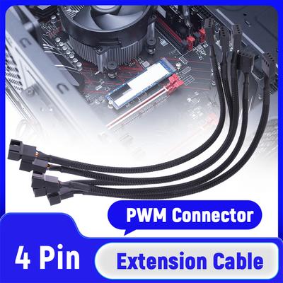 5pcs/lot 4 Pin PWM Connector Case Fan Extension Power Cable 26cm for Compure CPU Cooling System for Computer Case Fan