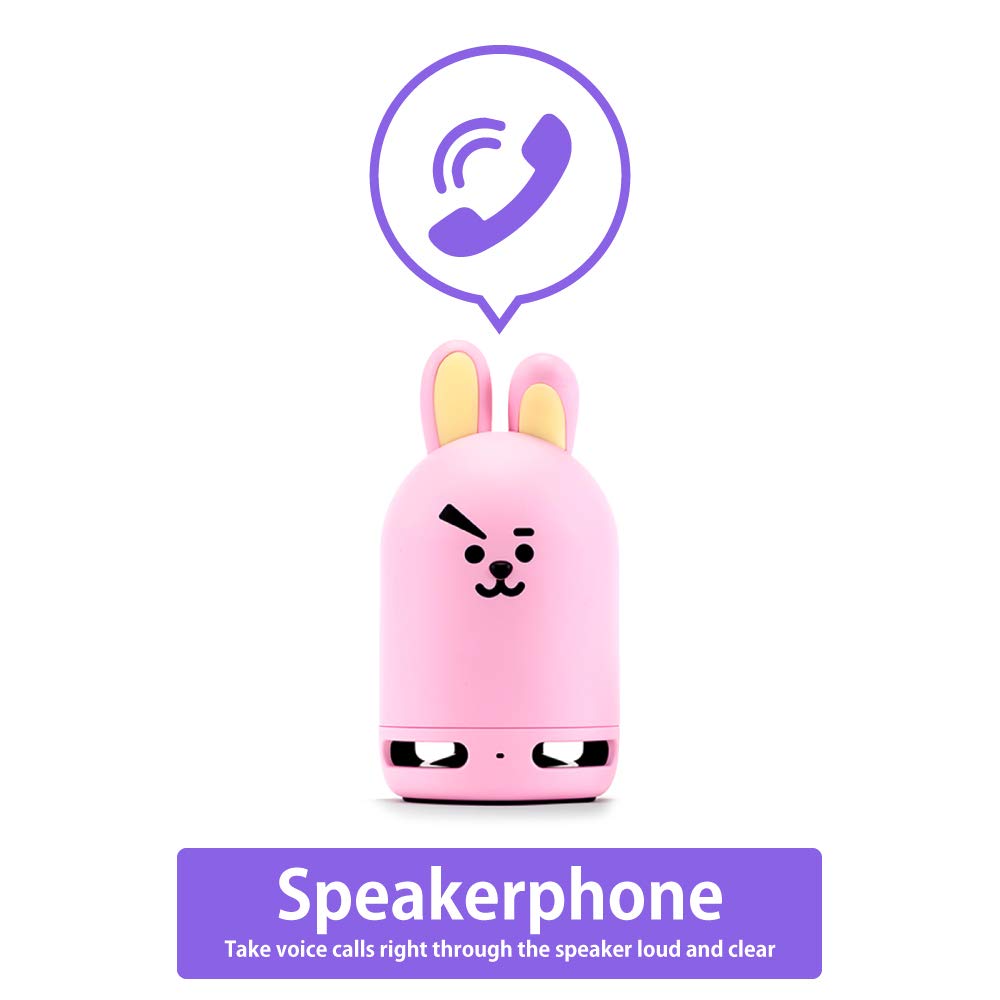 BT21 Friends Duo Bluetooth Official Portable Speaker Figure Set Pink Perfect for and Travel & - - Home, Outdoors,